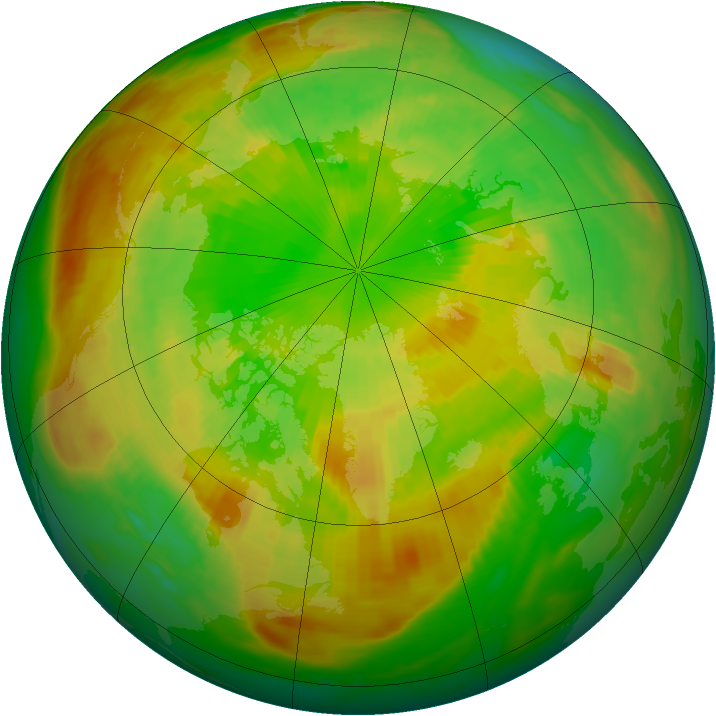 Arctic ozone map for 13 June 1981